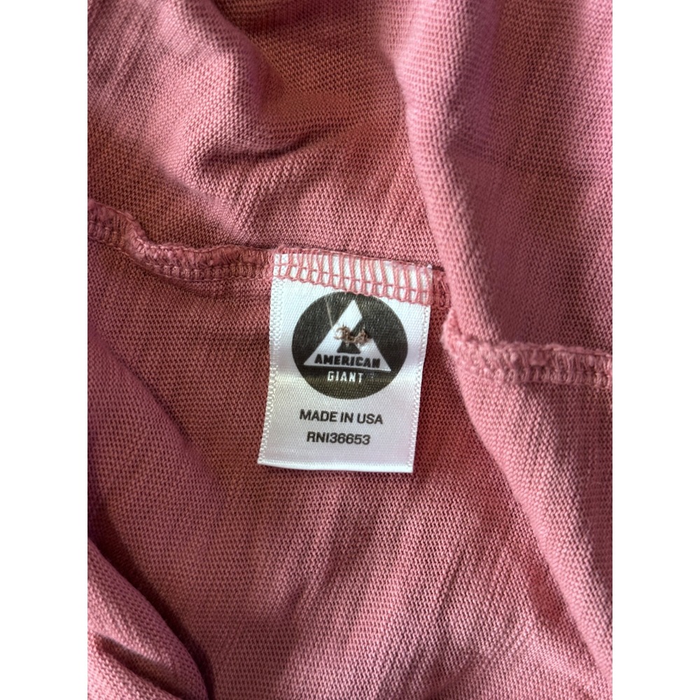 American Giant Womens XL Supima Cotton Long Sleeve Henley Top Orchid Pink USA - Picture 6 of 7